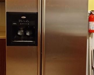 Whirlpool Stainless Steel Double Door Refrigerator Freezer with In-Door Ice & Water