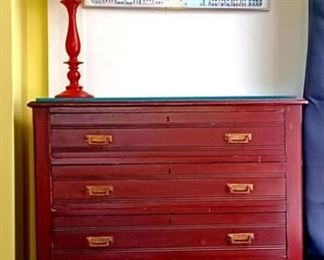 Antique Six-Drawer Chest ~ New Orleans Framed Art