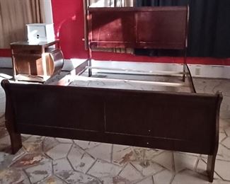 Bed & Unique English Oak End Table