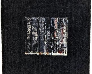 Marcel Marois: Signed/Mounted "Rain-Black" Textile Art - Washington, D.C. Museum Exhibit 2004
