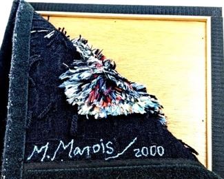 Marcel Marois: Signed/Mounted "Rain-Black" Textile Art - Washington, D.C. Museum Exhibit 2004
