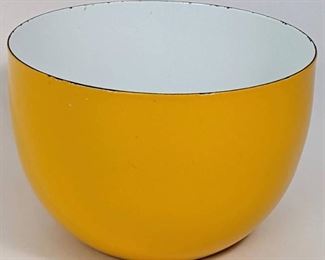 Vintage Finel Arabia Large Yellow Enamelware Bowl
