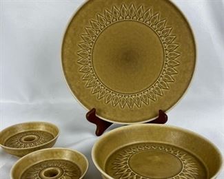 Fabulous Bing & Groendahl Vintage Danish Stoneware RELIEF Serving Pieces- Nissen Kronjyden
