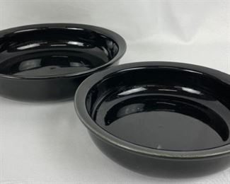 Two Finel Arabia Wartsila Black Gloss Serving Bowls - Made in Finland
