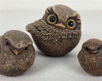 RARE Vintage Set of Three Hannes Johansson Keramiska Faglar Swedish Pottery Birds
