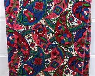 Vintage Vivid Velveteen Paisley Fabric- 3 Yards Long
