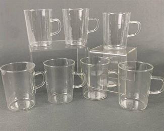7 Vintage SCHOTT VERRAN Plain Glass Mugs- Germany
