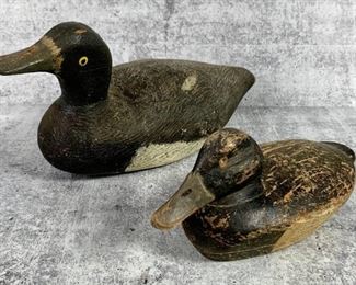 Two Rustic, Vintage Handmade Duck Decoys

