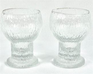 Two Vintage Kekkerit Beer or Water Goblets by Iittala of Finland

