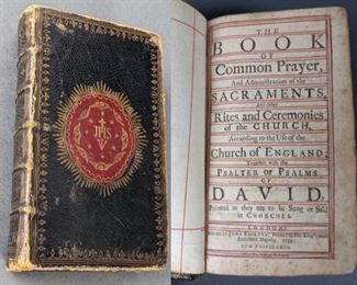 1733 Illustrated Book of Common Prayer Printed by John Baskett, London- Red Ruled
