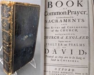 1717 Book of Common Prayer, Printed by John Baskett, Oxford

