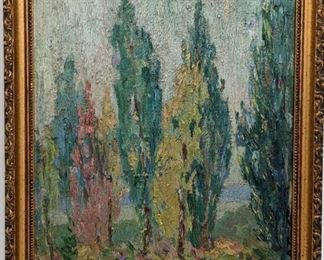 2 Antique Original Mary Alice (M.A.) Higgy Framed Oil Landscapes - One Signed
