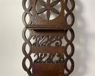 Antique Wooden Wall Hanging with Initials
