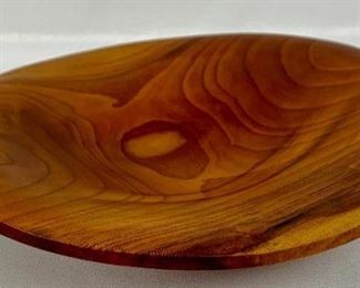 Mid Century Signed BOB STOCKSDALE Stunning Hand Turned Almond Wood Bowl
