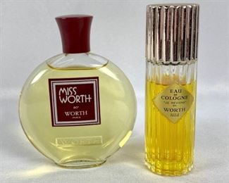 Rare Vintage MISS WORTH 80 Degrees and WORTH "JE REVIENS" French Eau De Cologne
