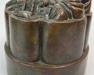 RARE Antique Victorian Large Copper Jelly Mould- Prince of Wales Feathers - Circa 1870
