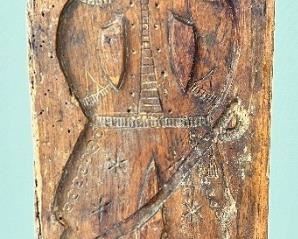 Antique Hand-Carved Wooden Two-Sided Springerle Speculaas Cookie Mold - Folk Art
