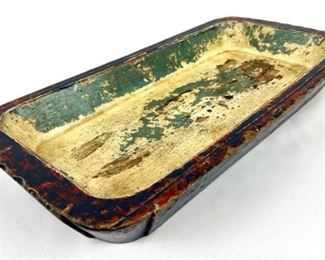 Antique Scandinavian Painted Wooden Dough Trough With A Rich Patina
