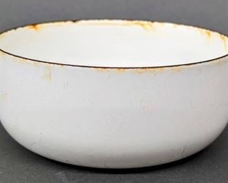 Vintage Finland Arabia Enamelware White Nesting Bowl
