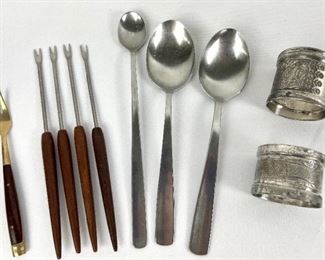 Vintage Scandinavian Serving Pieces and Napkin Rings
