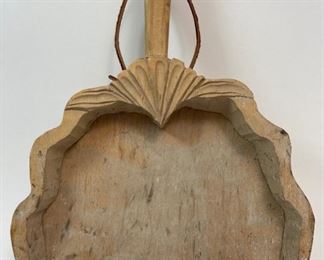 Antique Hand Carved Wooden Dust Pan
