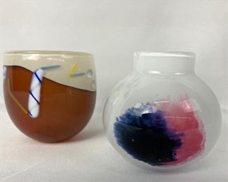 Two Lovely Scandinavian Art Glass Vases- Torbjorn Torgersen
