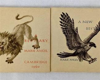 Two Unique Small Booklets - Two Bestiaries (Marie Angel) & Two Poems by Emily Dickinson
