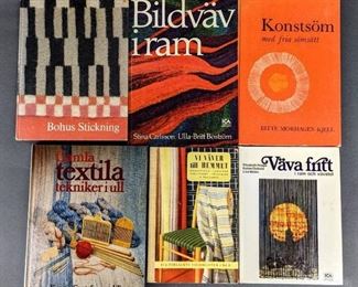 Six Hardcover Swedish Instructional Weaving Books
