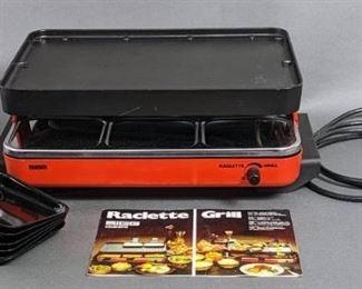 Vintage Table Top Raclette Grill with Six Mini Pans
