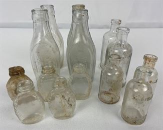 14 Vintage Bottles - Listerine, The Bayer Company, Yacht Club Salad Dressing
