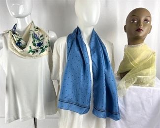 Three Vintage Fashion Scarves- At Least One is Pure Silk
