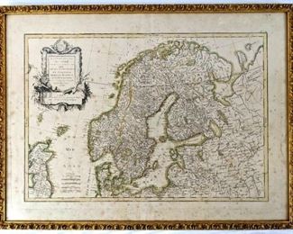 1762 Janvier Framed Map: Mer Du Nord Comprenant Les Royaume - Sweden, Denmark, Norway, Finland
