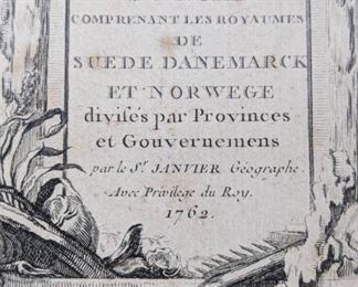 1762 Janvier Framed Map: Mer Du Nord Comprenant Les Royaume - Sweden, Denmark, Norway, Finland
