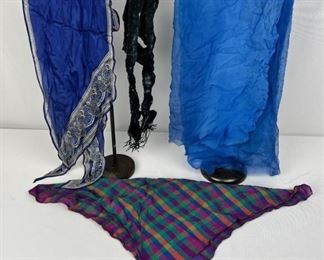3 Vintage Scarves - 1 Handkerchief
