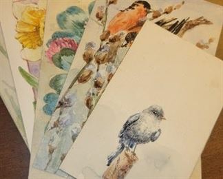 Hand Painted watercolors, small postcard size