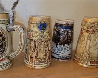 Beer Mugs, Steins, Anheuser Busch, Budweiser, Strohs