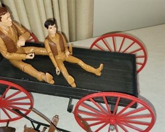 Jane West, complete with Johnny & Jamie West, horses , wagon and asscessories