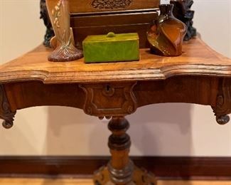 Victorian walnut sewing table