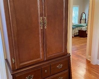 Great wardrobe/armoire w/hanging rod & shelves
