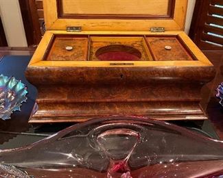 Large burlwood humidor
