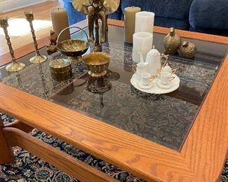 Glass top coffee table