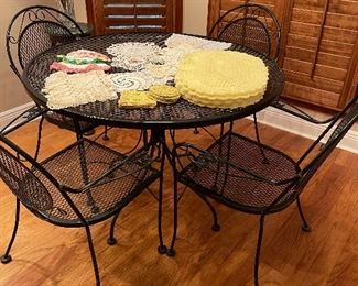Wrought iron table & 4 chairs