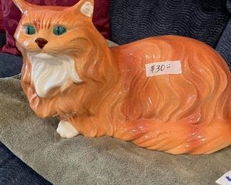 Life size ceramic cat