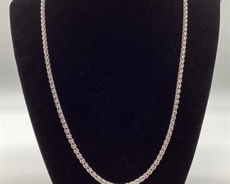 18k White Gold 20” Wheat Chain Necklace