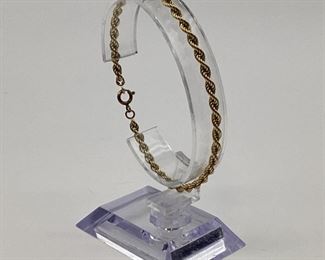 14k Gold 7” Twisted Rope Bracelet