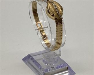 Universal Geneva 14k Gold & Diamond Leaf Covered Cocktail Watch
