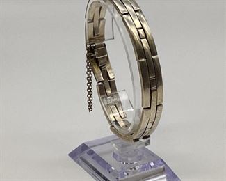 Sterling Silver Hinged Panel 8” Bracelet w/ 2 1/2” Extender