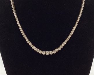 Sterling Silver & Diamond Tennis Necklace