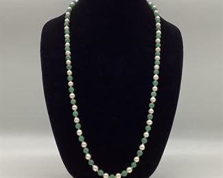 Freshwater Pearl & Jade Necklace