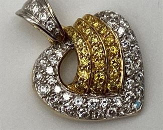 18k Gold & Diamond Heart Pendant